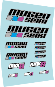 Adesivi, stickers Mugen Seiki MBX8 Auto Rc Buggy 1/8